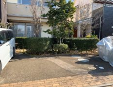古くなったウッドデッキと駐輪スペースのリフォーム｜千葉県船橋市のY様邸のお庭にて外構工事